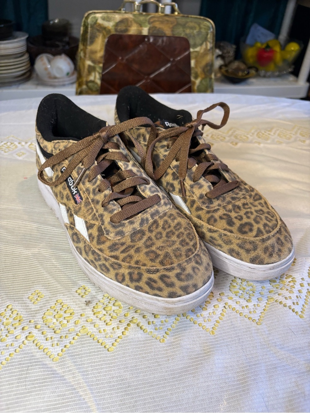 Reebok Leopard Print Low-Top Sneakers - Brown